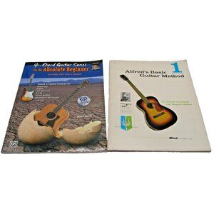 Learn Guitar Books 4-Chord Songs Absolute Beginner & Alfred Basic Guitar Method